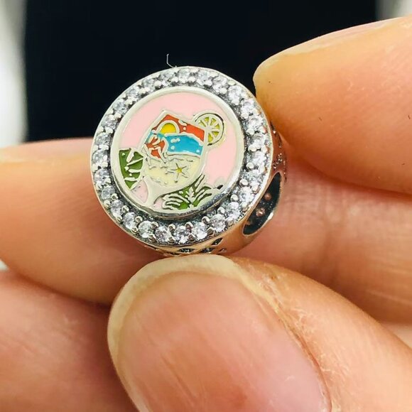 ✨🔥Pandora I love Summer button Charm beach Charm S925 Silver with box - Picture 4 of 4